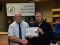 Jim Mc Sweeney (Mallow) receiving their Certificate from Richard Dwyer