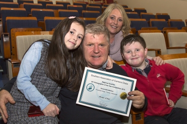 Morgan O'Neill pictured with his wife Siobhan, daughter Kailan and son Morgan junior