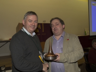 SACC Chairman Richie Dwyer presenting Bill Power with the overall winning trophy