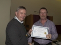 SACC Chairman Richie Dwyer presenting Andy Magan with his certificate