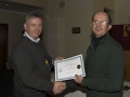 SACC Chairman Richie Dwyer presenting Christopher Bourke with his certificate