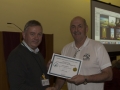 SACC Chairman Richie Dwyer presenting Tadhg Hurley with his certificate